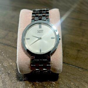 Citizen polished stainless dress watch